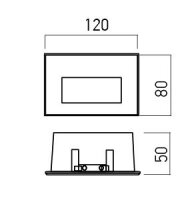 XGHOST IP65 WALL REC. FITTING 3W 230V AC