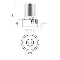 XRYO ADJ. REC. DOWNLIGHT RND. 10W CRI.90
