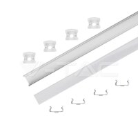 Aluminum Profil 2000 x 17.2 x 15.5mm Milky, VT-8110 V-TAC SKU3354