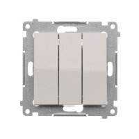 Trojitý spínač řazení 3x 1 s orientačním podsvětlením LED, 10AX, 250V~  bílá