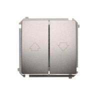 Spínač žaluziový, 10AX, 250V~, Inox KONTAKT SIMON BMZ1.01/21