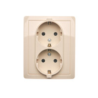 Zásuvka dvojnásobná typu Schuko s clonkami 16 A, 250 V~ stříbro BGSZ2Z/12