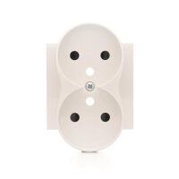 Krytka zásuvky 2P+T dvojité - pro rámečky NATURE bílá KONTAKT SIMON DGZ2MZNP/11