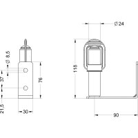 Držák s adaptérem SPINOTTO SL pozink, úhlový SIRENA 83498