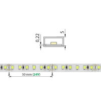 LED pásek SMD2835 WW, 120LED/m, IP68, 5m, 24V