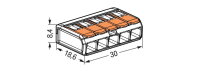 Páčková spojovací svorka 5x 0,14-4 mm2 (CYA) WAGO 221-415