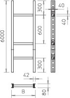 OBO SLS 80 W40 5 FT Stoupací žebřík Industrie W 40 500x6000 Ocel žár.zinek