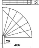 OBO GRB 90 540 FT Oblouk mřížových žlabů 90°, 55x400, Ocel, žárově zinkováno