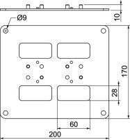 OBO ISSBP140110RW Podlahová deska pro ISS140110 200x170x3mm čistě bílá Ocel