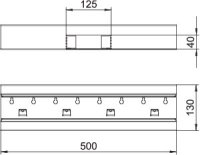 OBO GS-ST70130RW Díl T, pro kanál Rapid 80, 70x130mm, čistě bílá Ocel