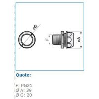 RAPG 020 průchodka pro GSIG, IP 64, d 20 mm, PG 21 INSET 11050