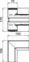 Vnitřní roh OBO BRA IE70170 EL SIGNA STYLE 70x170 Hliník Alu eloxováno