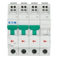 PLI-C6/3N Jistič PLI (bezšroubové svorky nahoře) char C 3+N-pólový 10kA 6A