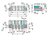 Pružinová svorkovnice THT rovná 7,5 mm šedá 2pól. WAGO 722-732/047-000