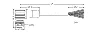 Kabel PROFIBUS Zásuvka M12B  úhlová 5pól. Fialová WAGO 756-1102/060-030
