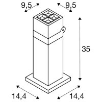 S-CUBE 35 stojací lampa, 15 W, 2700/3000 K, PHASE, antracit SLV 1007460