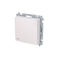 ABB ZONI Zásuvka s clonkami s víčkem IP44 bílá 6619T-A06995 500