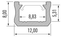 Hliníkový profil AL-PROFIL X INOX 1M (10-0083-10) GREENLUX GXLP1054