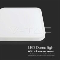 36W LED Dome Light Square Microwave Sens V-TAC SKU76681