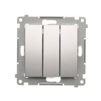 Trojitý spínač řazení 3x 1 10AX, 250V~, stříbrná matná metalizované DW31.01/43