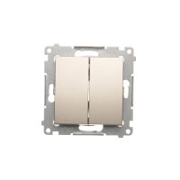 Přepínač dvojitý křížový, řazení 7, 10AX, 250V~, zlatá matná, metalizované