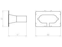 Oválný trichtýř přechodový průměr 25 mm, do betonu KAISER 1261-42