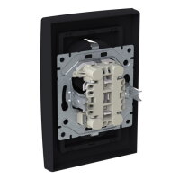 Dvojzásuvka ABB ZONI s clonkami, bezšroub., matná černá 5522T-C03458 237