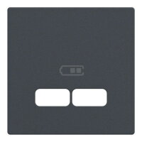 Centrální deska, Merten System M, pro USB nabíječky, antracit MEG4367-0414
