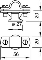 OBO 113 ZN-16 Držák jímací tyče, 16mm, zinek litý pod tlakem, Zn, poměděno