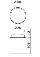Přisazené svítidlo ALKOR 1 2W IP44 3K ON/OFF SKLO OPAL bílá OSMONT ALK67098
