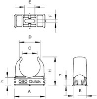 OBO 2955 M16 Příchytka Quick M16 světle šedá Polypropylén PP