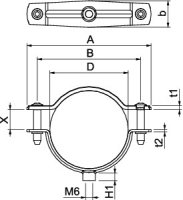 OBO ASG 732 53 FT Distanční příchytka s připojovacím závitem M6 44-53mm Ocel