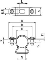 OBO ASL 733 20 A4 Distanční příchytka s připojovacím závitem M6 17-20mm Nerez
