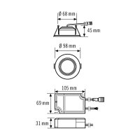 EsyLux EO10298912 Svítidlo ELSA-2 DL 68 OP 100° 500 840 DALI WH