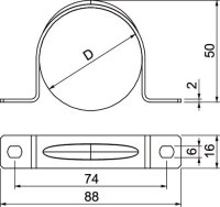 OBO 605 50 G Upevňovací příchytka oboustranná 50mm Ocel galv. zinek