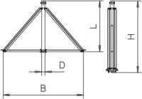 OBO isFang 3B-150 AL Stojan jímacího stožáru, isFang, 1,65x1,85m, Hliník, Alu