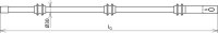 Izolační tyč-horní díl se spojkou M12 a STK D 30 mm délka 783 mm DEHN 766116