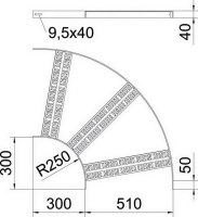 OBO SLZB 90 500 SG Oblouk 90° pro kabelový žebřík SL B510mm Ocel základní nátěr