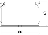 OBO HFVDK 4060 lgr Propojovací kanál LK4H bezhalogenový 40x60x2000 světle šedá