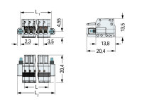 Pružinová svorka Push-in CAGE CLAMP sv.šedá 1,5mm2 8pól. WAGO 2734-108/107-000