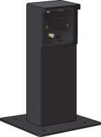 Voděodolný zahradní sloup se základní deskou na jeden přístroj Niko Hydro, black