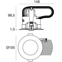 Downlight LORO-R 9 25W S/ALIM.CRI92 NG LINEA LIGHT 80673N33