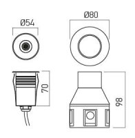 XGROUND RGB REC. FIXTURE 1x3W 12V DC RGB