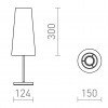 NYC/CONNY 15/30 stolní Monaco holubí šeď/stříbrné PVC/nikl 230V E27 7W R14052
