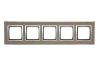 Rámeček 5 -násobný Simon 54 Nature, IP20/IP44,, beton tmavý/stříbro DRN5/96