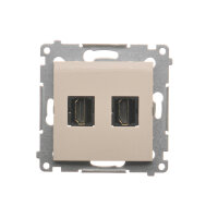 Dvojitá zásuvka HDMI, (strojek s krytem) krémová KONTAKT SIMON DGHDMI2.01/41