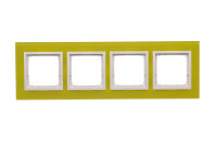 Rámeček 4 -násobný Simon 54 Nature, IP20/IP44, skleněný limetkový sorbet DRN4/90
