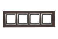 Rámeček 4 -násobný Simon 54 Nature, IP20/IP44, dřevěný stříbrné wenge DRN4/84