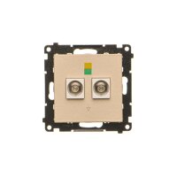 Zásuvka ekvipotenciální, 2 násobná (přístroj s krytem) champagne matná