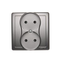 dvojitá zásuvka bez uzemnění se clonami elektrických kolejí ocelová BMG2Z/21